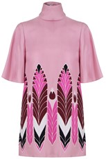 Valentino FEATHER PRINT BLOUSE S/S ROSE